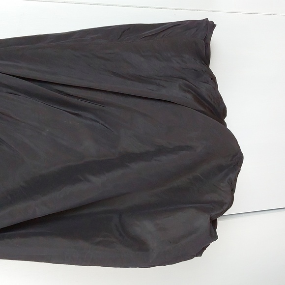 Kay Unger Black Silk Strapless Mini Dress Flounce Hem Neutral Quiet Luxury Sz.8 - Picture 3 of 11